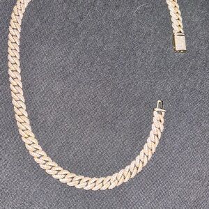 8.5mm 20 inch cz/gold plated 6 ICE chain